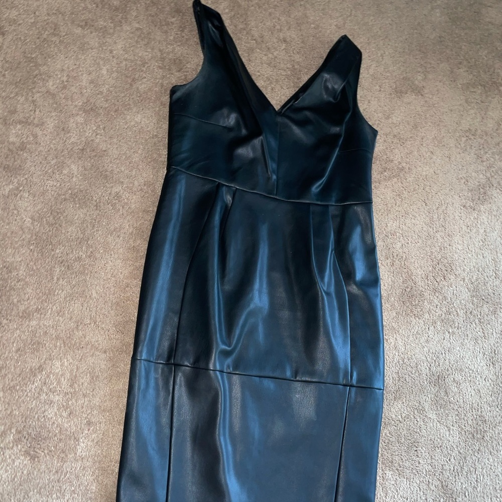 Asos leather Black dress